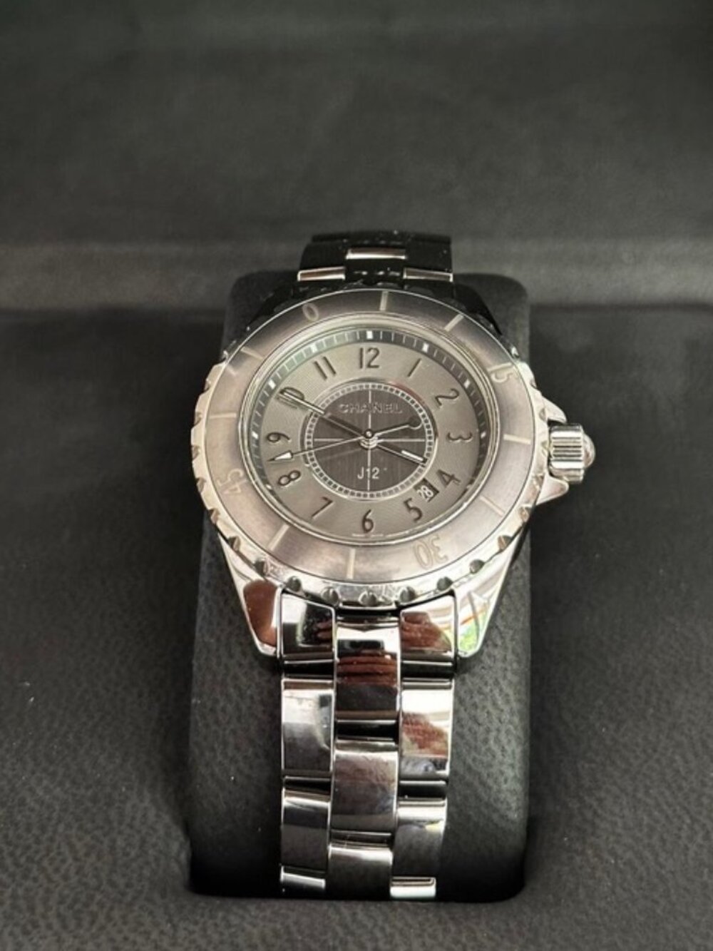 CHANEL - J12 WATCH - CERAMIC & QUARTZ - ANTHRACITE COLOR - WITH BOX